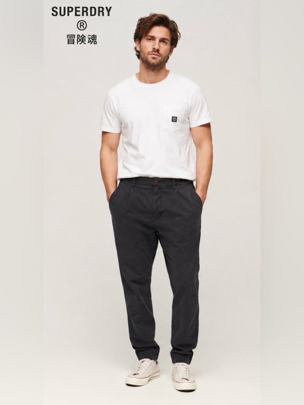 Superdry Men's Charcoal Chino Pants